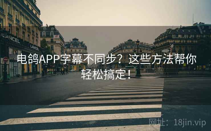 电鸽APP字幕不同步？这些方法帮你轻松搞定！